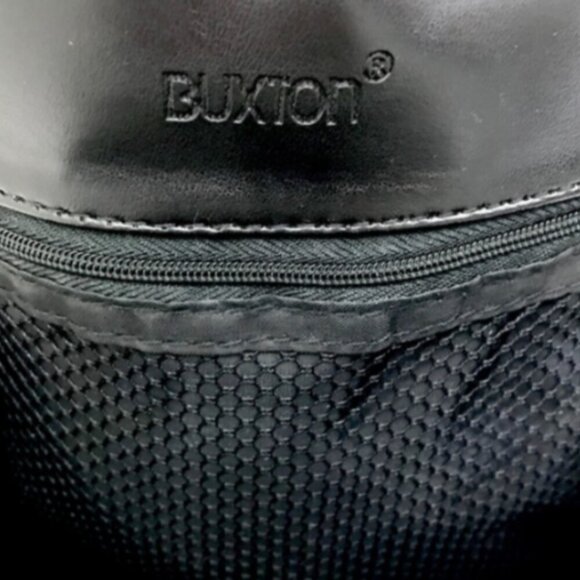 BUXTON Black Leather SLING Crossbody Travel BAG #55R - Picture 9 of 11